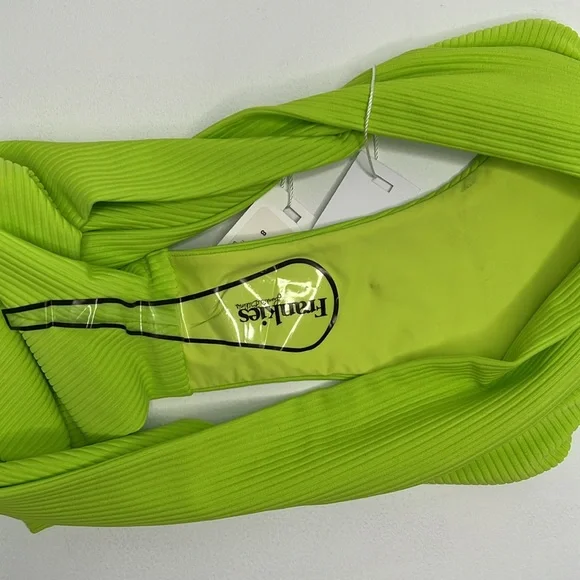 NWT Frankie’s Bikinis Gavin Ribbed bikini set XL neon green - Picture 15 of 16